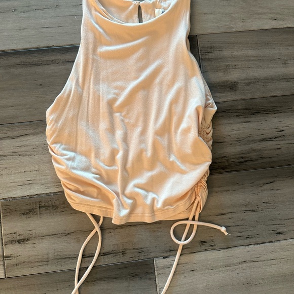 Ruched Light Peach Tank Top - Picture 1 of 4